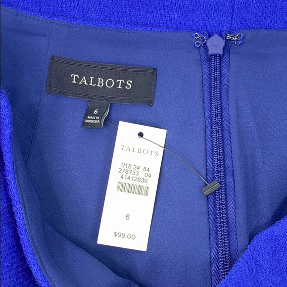 Talbots Blue Wool Pencil Skirt, NWT - Picture 4 of 5
